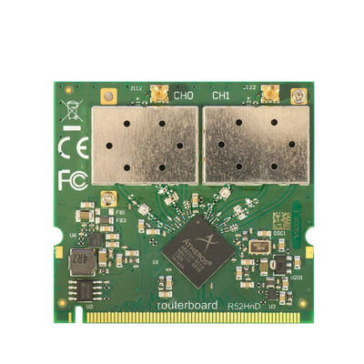 Διπλή κάρτα ασύρματων δικτύων υψηλής δύναμης ζωνών Mikrotik ROS R52HnD 400mw 802.11abgn