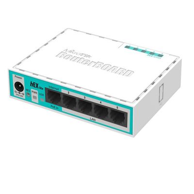 MikroTik RB750UPr2 (σημείο εισόδου δεκαεξαδικού lite) RouterOS 5 συνδεμένος με καλώδιο διακόπτης σημείου εισόδου δρομολογητών 24V 100M Ethernet λιμένας